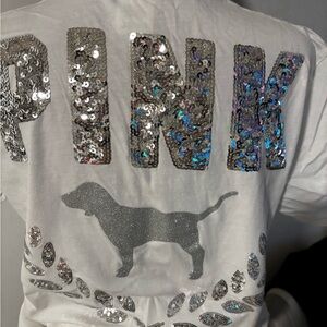 PINK Sequin Logo T-Shirt